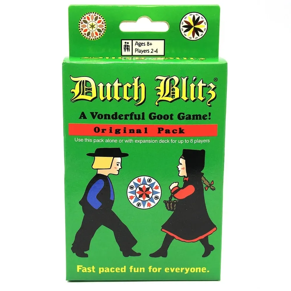 Dutch Blitz O jogo de cartas original de ritmo rápido contém 160 cartas, rápido e fácil de aprender, ótimo jogo de família para todos, para 2