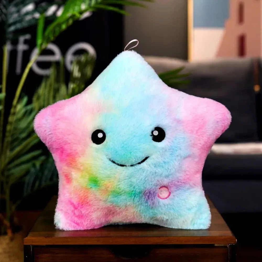 New LED Electronic Star Plush Toy Soft Star LED Star Doll Toy Home Decoration Baby Kid Toys Soft Star Pillow