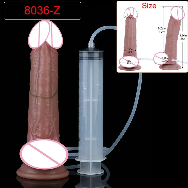 Deep Veins Ultra Squirting Dildo Silicone Skin Touch Long Ejaculating Butt Plug For Men Women G-Spot Stimulate 18+ Sex Toys