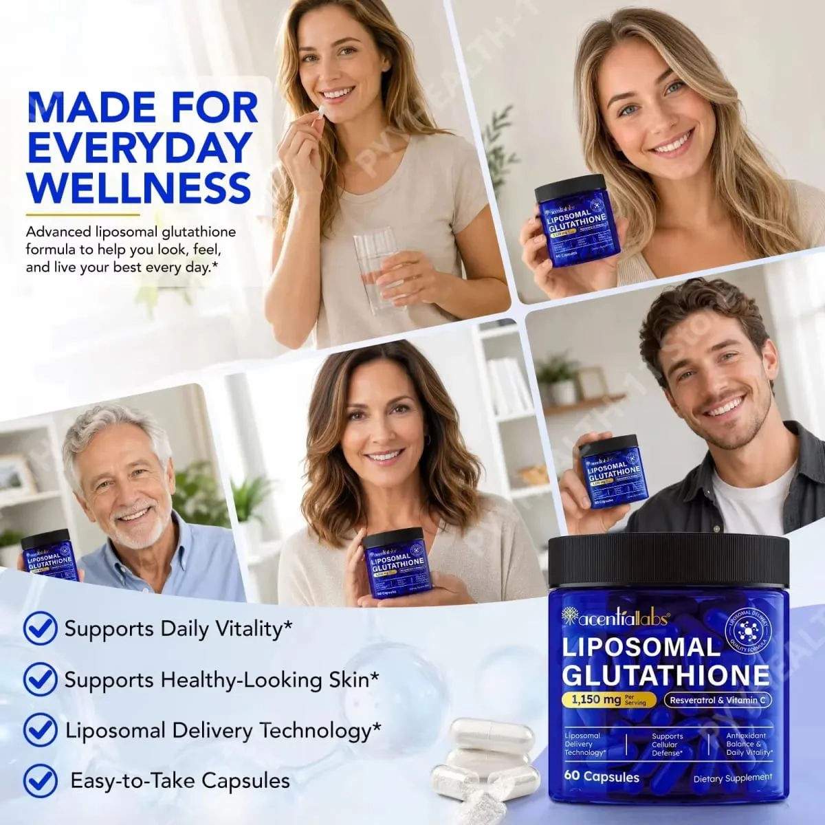 Liposomal Glutathione Capsules with Resveratrol Vitamin C for Antioxidant Defense Immune & Cellular Support 60 Capsules — image 4