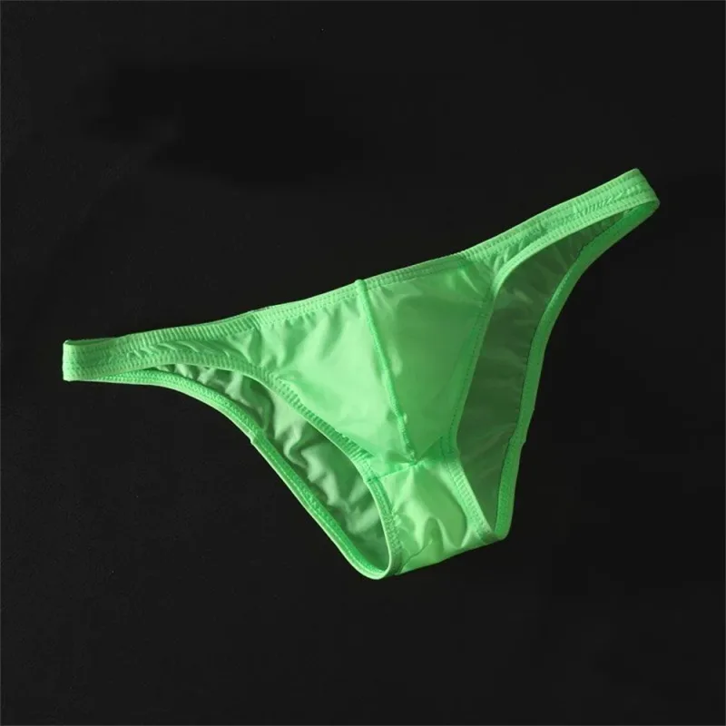 Sexy U Convex Briefs Thin Underwear Men Summer Breathable Silky Panties Male Calzoncillos Plus Size M-XXL