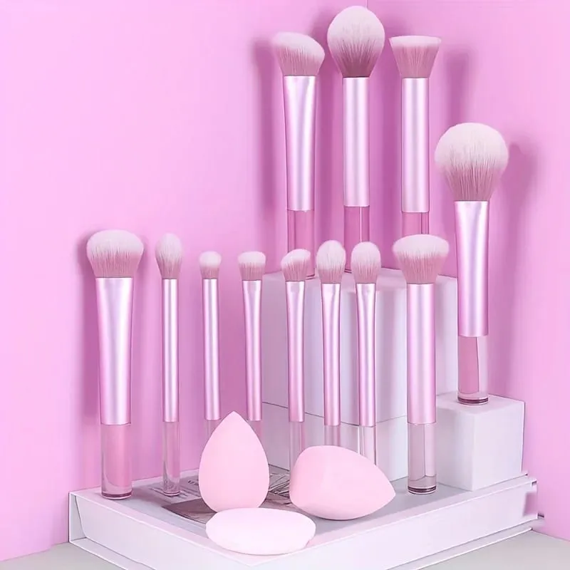 12pcs Multi-Functional Complete Makeup Brush Set: Loose Powder Brush Blush Brush Foundation Brush Eyeshadow Brush Blending B