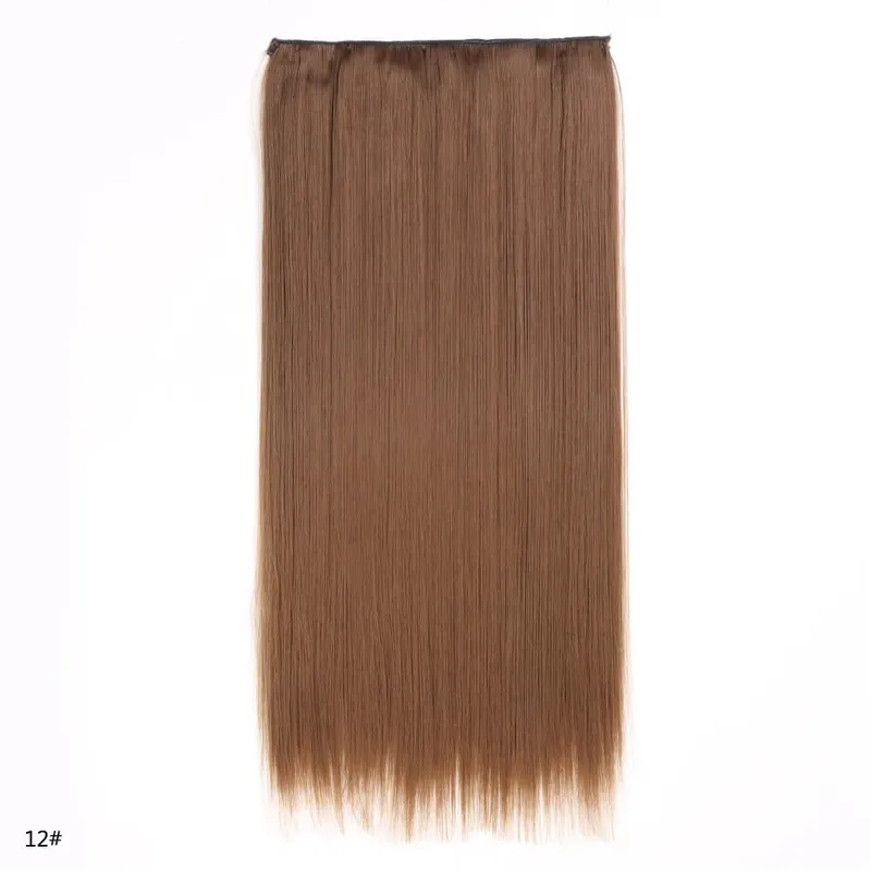 Synthetic 24 Inch Long Straight Clip in Hair Extension Seamless Natural Looking Easy Install Women’s Hairpieces for Daily Wear