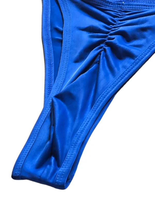 1pc Men's High Slit Ruched Thong - Ice Silky Smooth Semi Sheer, Ultra Sexy Breathable No-Stick Soft Casual Men Underwear — image 6