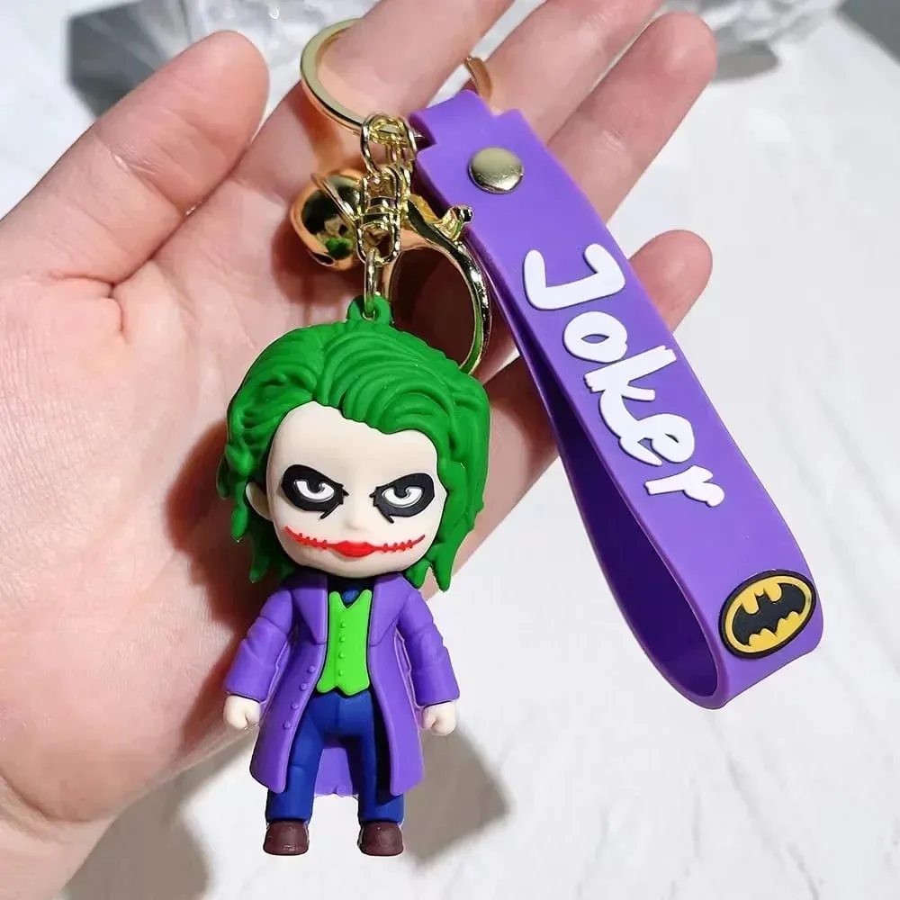 Cute Cartoon Keychain PVC Soft Rubber Animel Batman Joker Doll Pendant Ornaments Gift — image 4