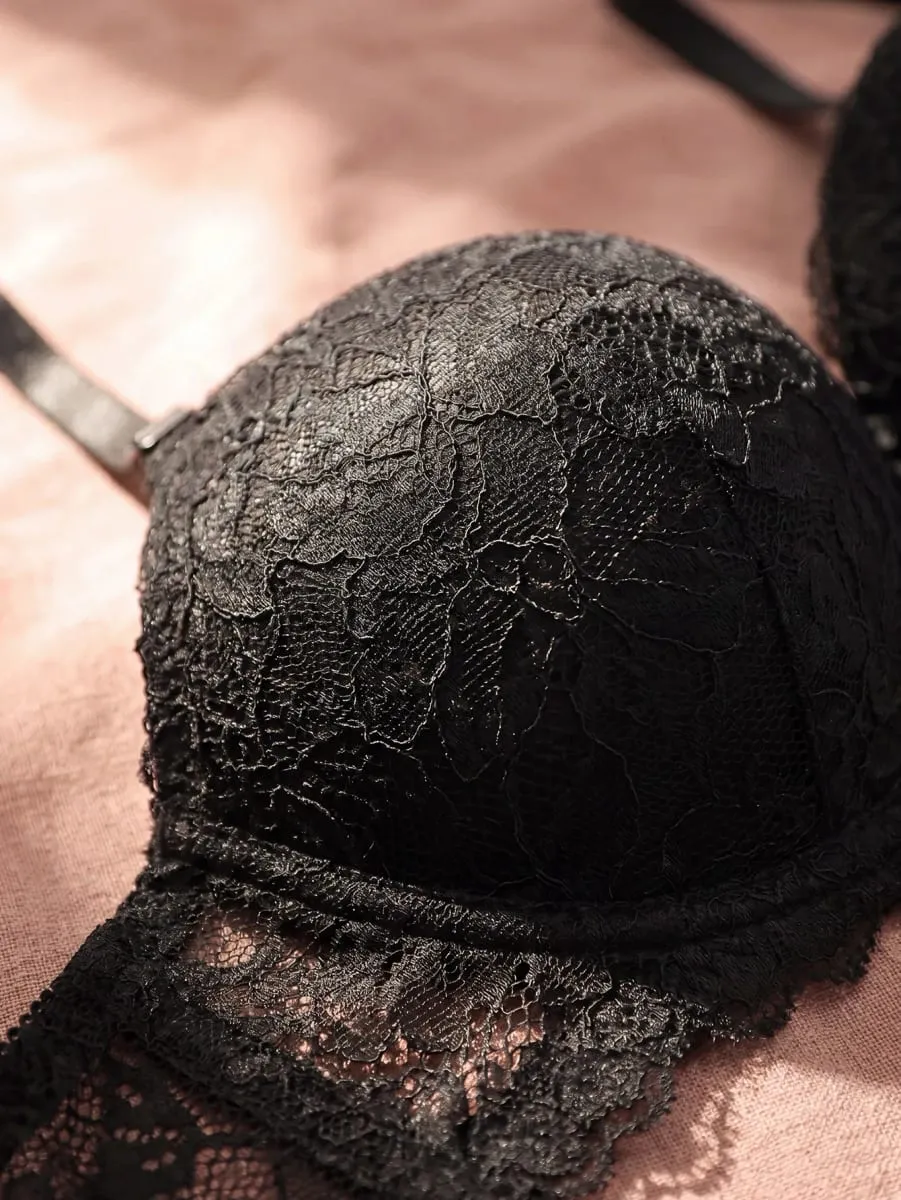 French Style Women Lingerie Set Ultra‑Thin Lace Bra Big Bust Minimizer Anti Sagging Breathable Ladies Underwear Set — image 6