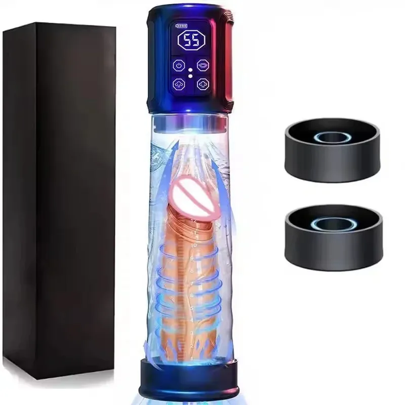 Electric Penis Pump IPX7 Waterproof Vacuum Suction Male Enlargement Trainer Extender Helps Delay Ejaculation Masturbator Sex Toy