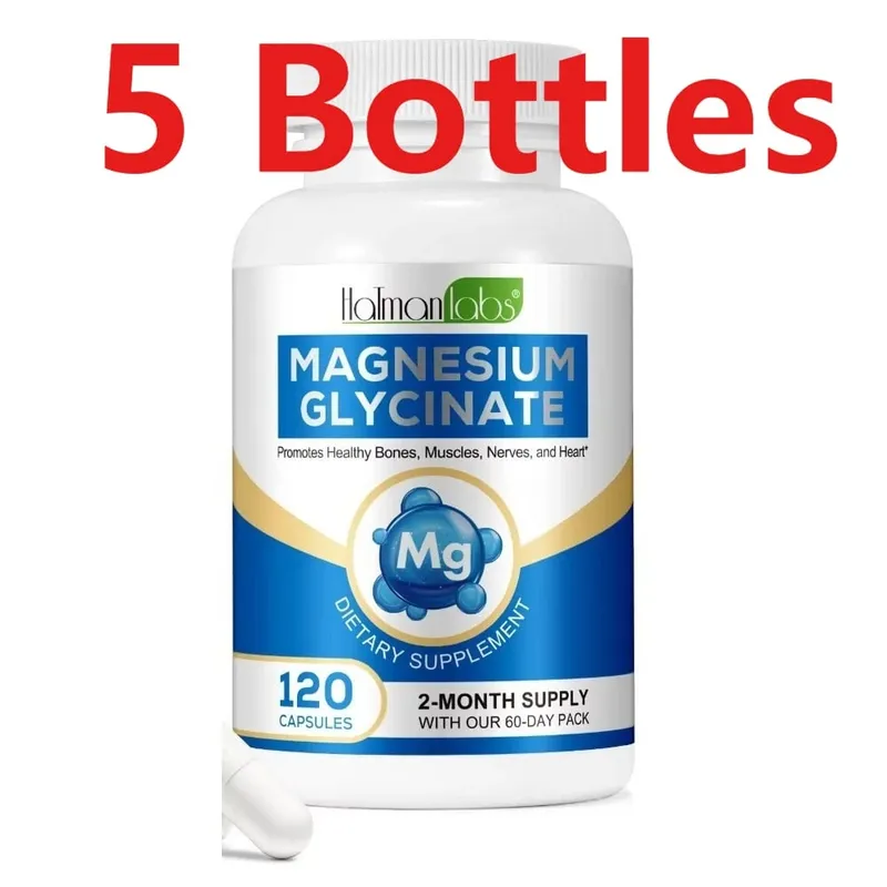 Magnesium Glycinate Capsules with 208mg Elemental Bisglycinate for Healthy Bone Muscle & Nerve Support Adults 120 Capsules
