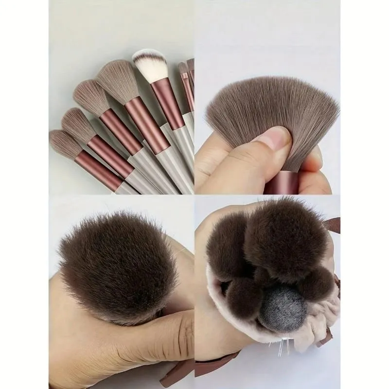 13 Piece Cosmetic Brush Set A Full Set Of Soft Brushes Suitable For Eye Shadow Foundation Make-Up BB Cream And Concealer