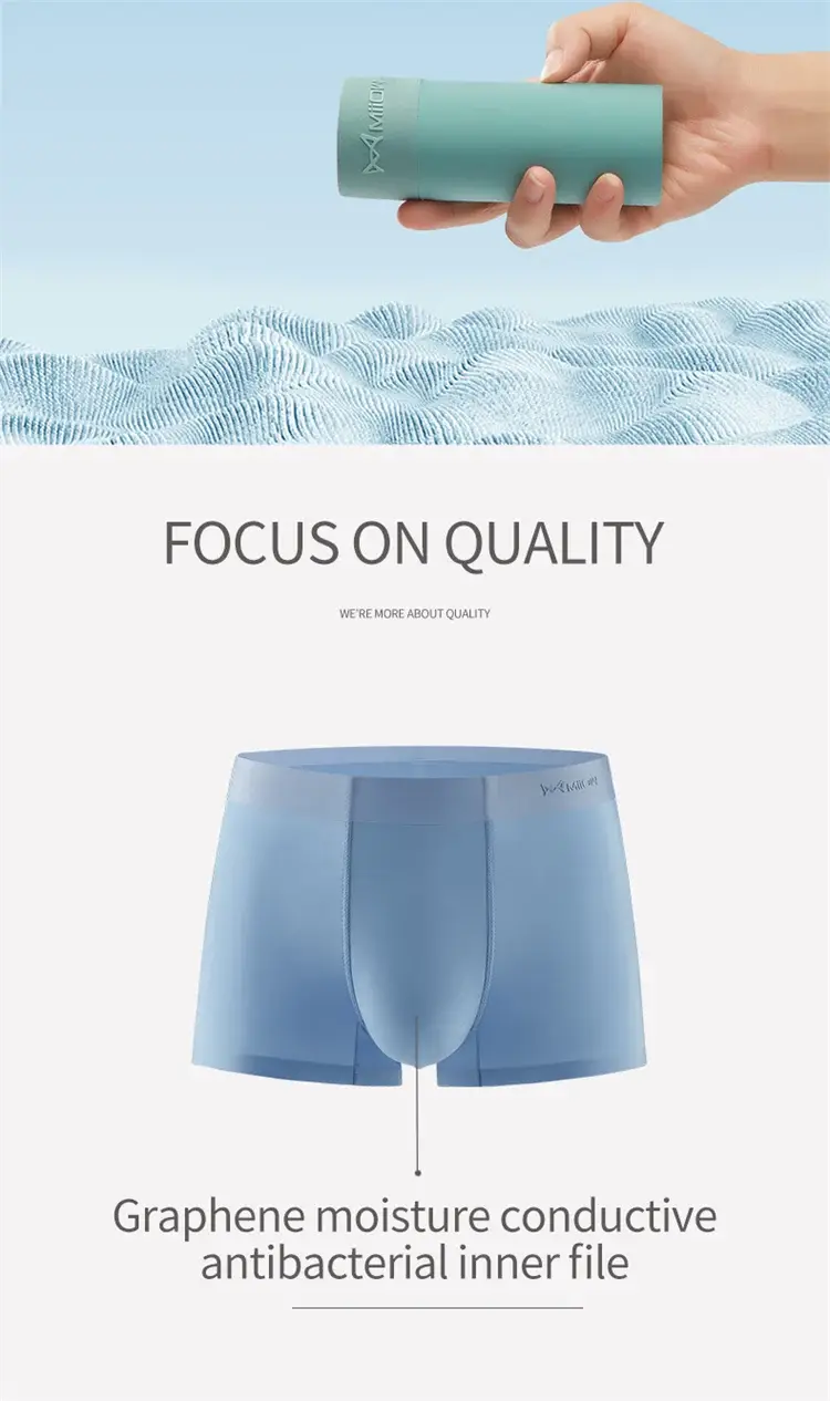 MiiOW 6Pcs Silky Ice Silk Men's Boxershorts Graphene Antibacterial Crotch Mens Underpants Breathable Man Underwear Panties Boxer — image 10