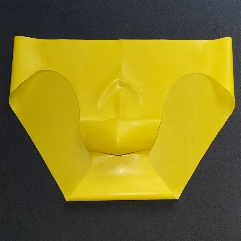 Latex Underwear Transparent Briefs Men's Rubber Convex Pouch Underpants Shiny Male Erotic Lingerie Triangle Panties Slip Homme