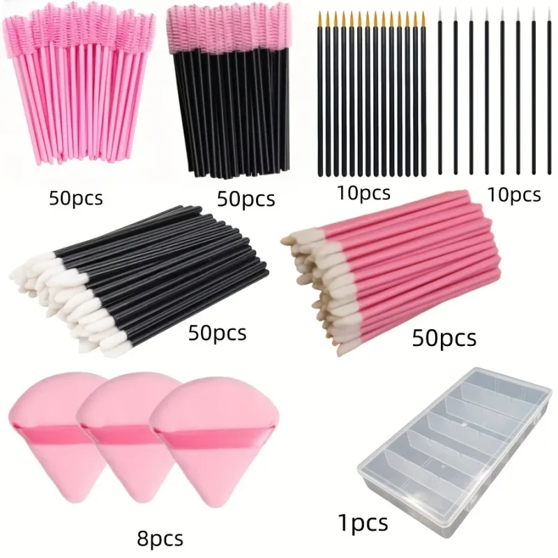 229PCS Makeup Brush Set - 100 Lash & 100 Lip Brushes with Storage Case All-in-One Kit for Beginners/Pros (Salon & Home Use)