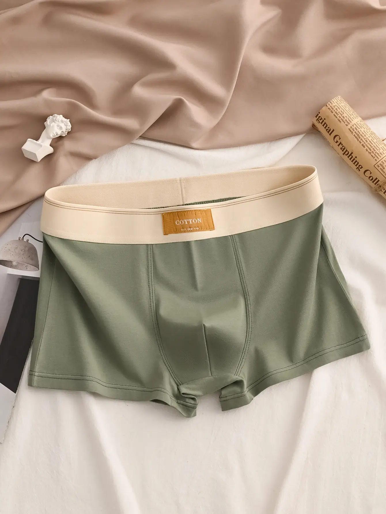 3-teilige Herren-Boxershorts aus hochwertiger Baumwolle, weich, gesund, lässig, modisch, Sport-Boxershorts, trendige Herren-Shorts, Unterwäsche
