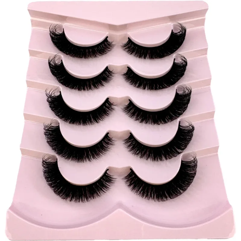 New Cat Eye Lashes 5/7/10 pairs 3D Faux Mink Eyelashes Winged Fluffy Fake Lashes Soft Natural long Full Strip Lash Make