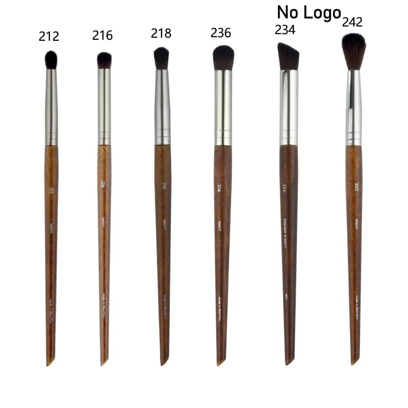 Naturligt træ Øjenmakeup børster hele sæt Pro Crease Øjenskygge Make-up kit smudge highlighter øjenbryn Læbevippebørste praktisk