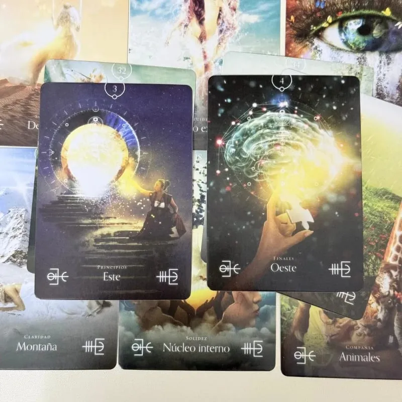 ORÁCULO DE LOS ELEMENTOS Oracle Cards 44PCs Spanish Version Fate Divination Board Game Card Games