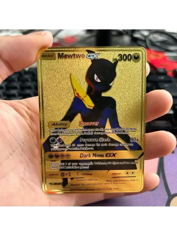 Pokemon Metal Game Collection Card Anime Figure Charizard Pikachu Blastoise Mewtwo Battle Collection Carte Card Toy Gift