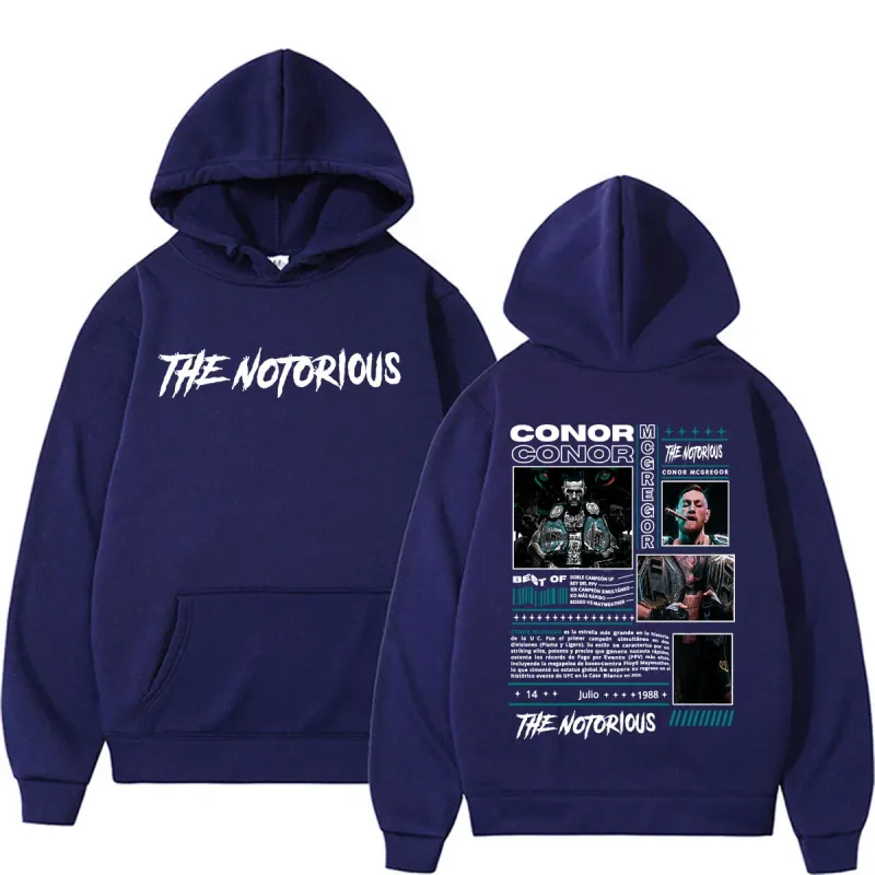 The Notorious Conor McGregor Merch Hoodie Men's Clothing Retro 90s High Street Sweatshirts Casual Fleece Bodywarmer Hoodies Coat