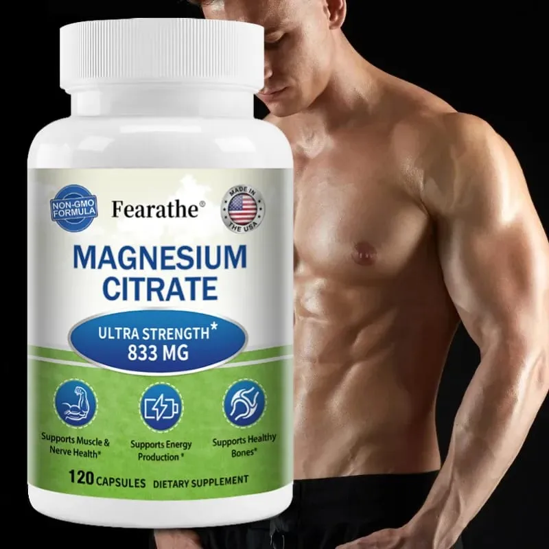 Magnesium Citrate Capsules Highly Absorbable Nutritional Supports Relaxation Sleep Bone Heart Nerve Muscle & Metabolism