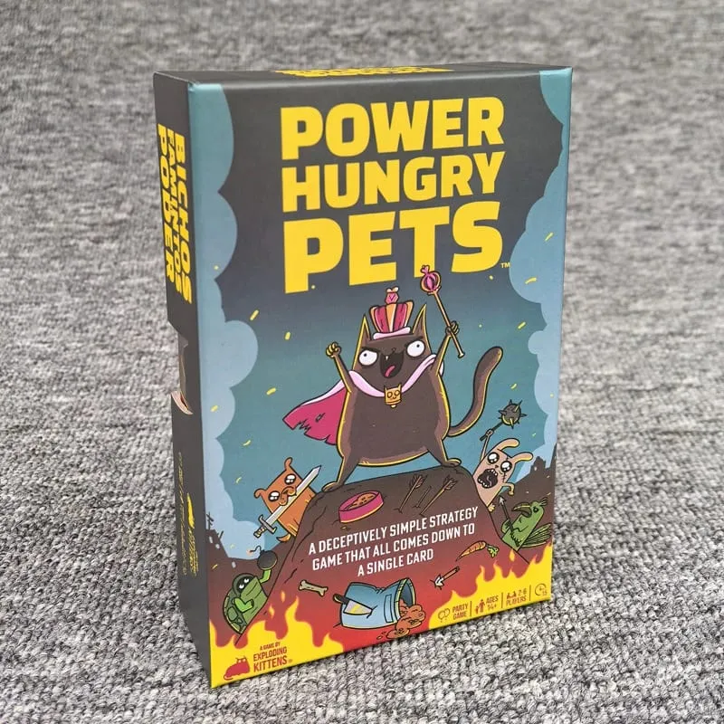 Family Gathering Power Hungry Pets Strategy Card Game Fun Board Game Cards