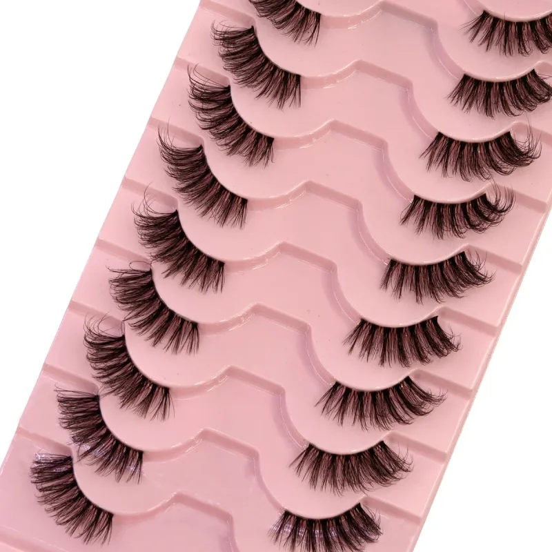 Black Eyelashes 10 Half Lashes Soft Natural Cat Eye Lashes Makeup Tool Extension Fluffy Faux Cils back-to-school season