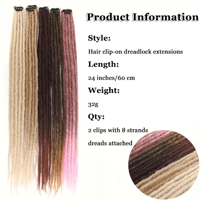 2pcs Gradient Brown Blonde Thin Dreadlock Extensions Synthetic Handmade Single Locs Braids for Men Hip Hop Street Styling — image 4