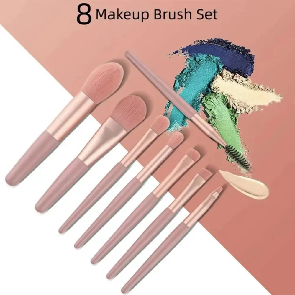Beginners Makeup Brushes Set - Soft Fluffy Brushes For Face & Eye With PU Bag Ideal For Makeup Artists Golden Flower Pattern