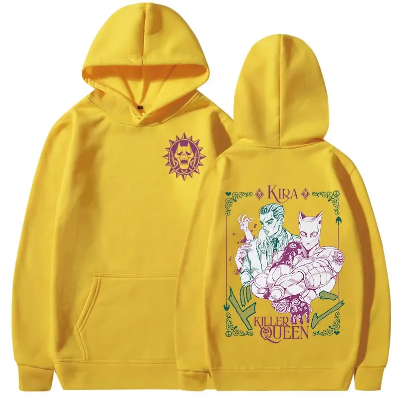 Anime JoJo Bizarre Adventure Hoodies Kira Yoshikage Killer Queen Sweatshirts Men Women Clothing Fashion Casual Comfort Pullovers