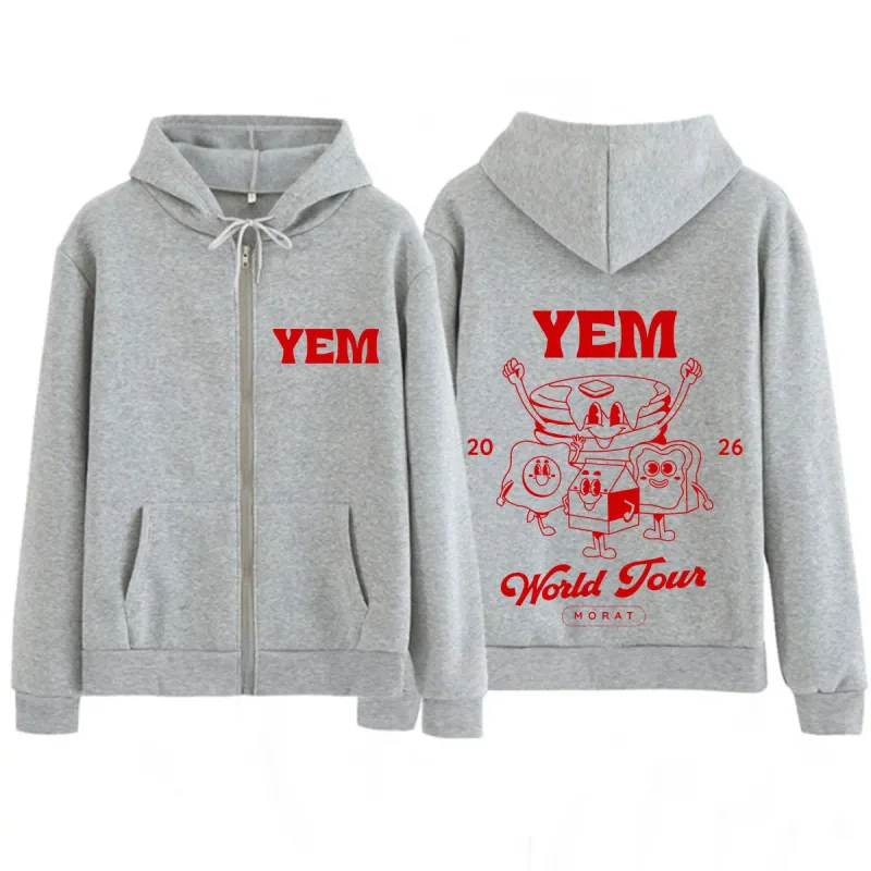 Band Morat Yem World Tour Merch 2026 Print Zip Up Hoodie Men Women Hip Hop Sweatshirts Loose Casual Fashion Zipper Jacket Coats