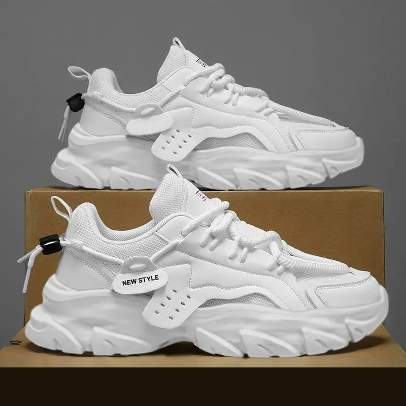 Men's Breathable Thick Soled Casual Sneakers Outdoor Running Footwears Four SeasonsTennis Male Soft Soles Comfort Footwears