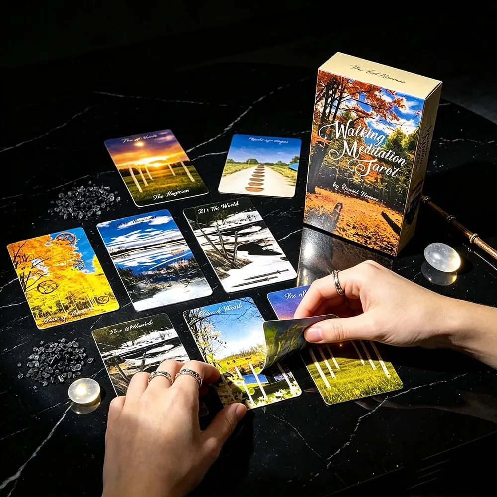 Walking Meditation Tarot Deck 78 Cards Forest Nature Tarot Cards Divination Meditation Spiritual Guidance Gift For Tarot Lovers — image 5