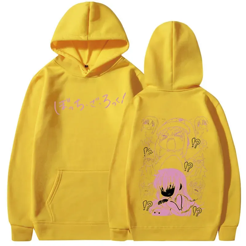 Japanese Manga Bocchi The Rock Hoodies Anime Gotoh Hitori Graphic Sweatshirts Men Women Harajuku Oversized Long Sleeves Pullover