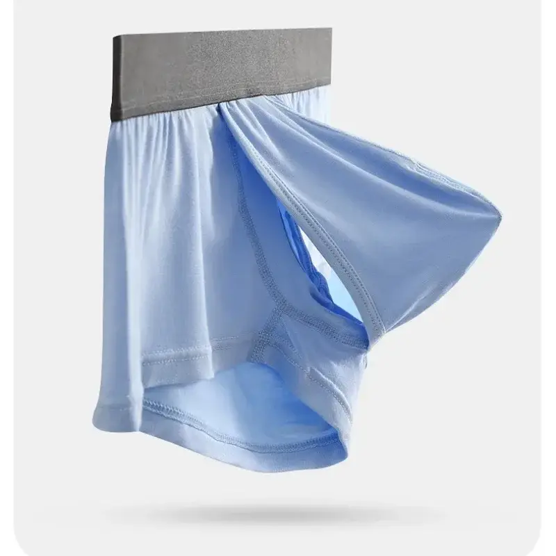Mens Bamboo Fibers Athletic Quick Dry Breathable Separate Pouch Underwear Fly Front Dual Pouch Trunks Bulge Enhancing Comfortabl