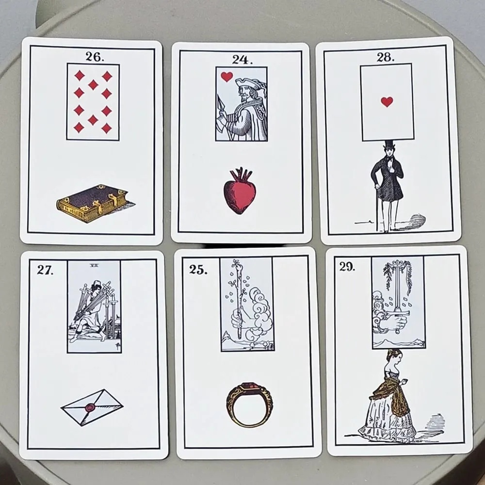 The New York Lenormand Deck – 9*6cm Historical 36-Card Divination Deck Vintage Style Cartomancy Cards Double-embossed