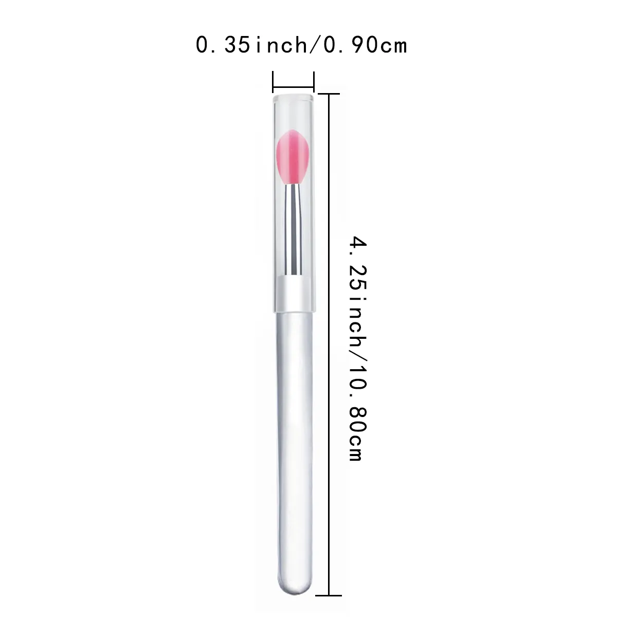 Silicone Lip Mask Brushes (Transparent/Pink)- Portable Lip Scrub Applicator Soft Silicone Tip for Lip Balm/Lip Mask