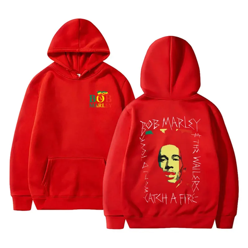 Reggae Bob Marley visage graphique sweat à capuche attraper un feu Album Merch pull à capuche pour hommes femmes décontracté Vintage surdimensionné sweat
