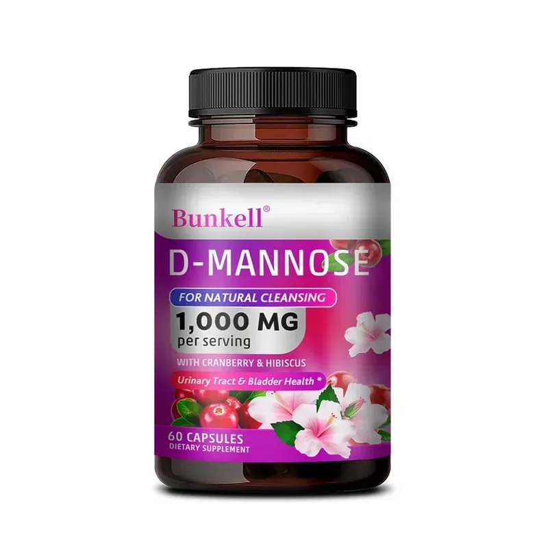 D-Mannose 1000mg Capsules - Cranberry Dandelion Hibiscus Support Urinary Tract Bladder Health Internal Cleansing & Immune