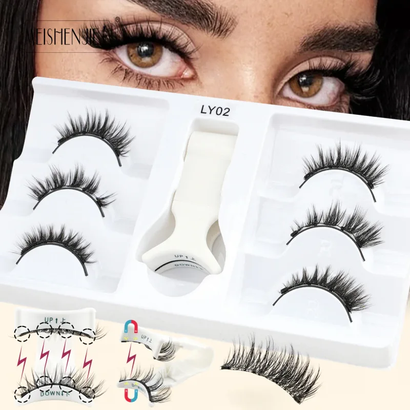 1/3 Pairs Magnetic Eye Lashes Handmade Eyelashes Soft Reusable Magnetic Lashes Natural Look 3D False Lashes Makeup Tweezers Set — image 16
