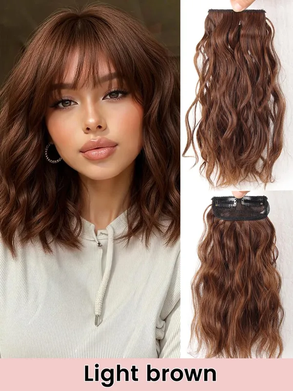 Synthetic Invisible Seamless Hair Pads Clip In One Piece Increase Hair Volume Hair Extensions Top Side Cover Hairpiece
