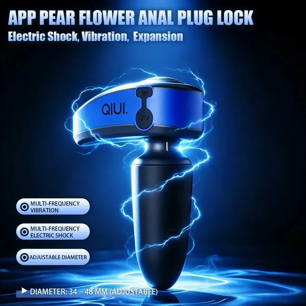 APP Remote Control Electric Shock Anal Plug Vibrating Expansion Adjustable Diameter Butt Plug Lock Prostate Massage Sex Toy