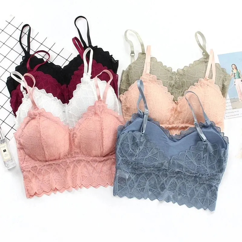 Women's Sexy Lace Push-up Bra Set Beauty Back Top Wire-Free Padded Solid Lingerie Panty Intimates Underwear