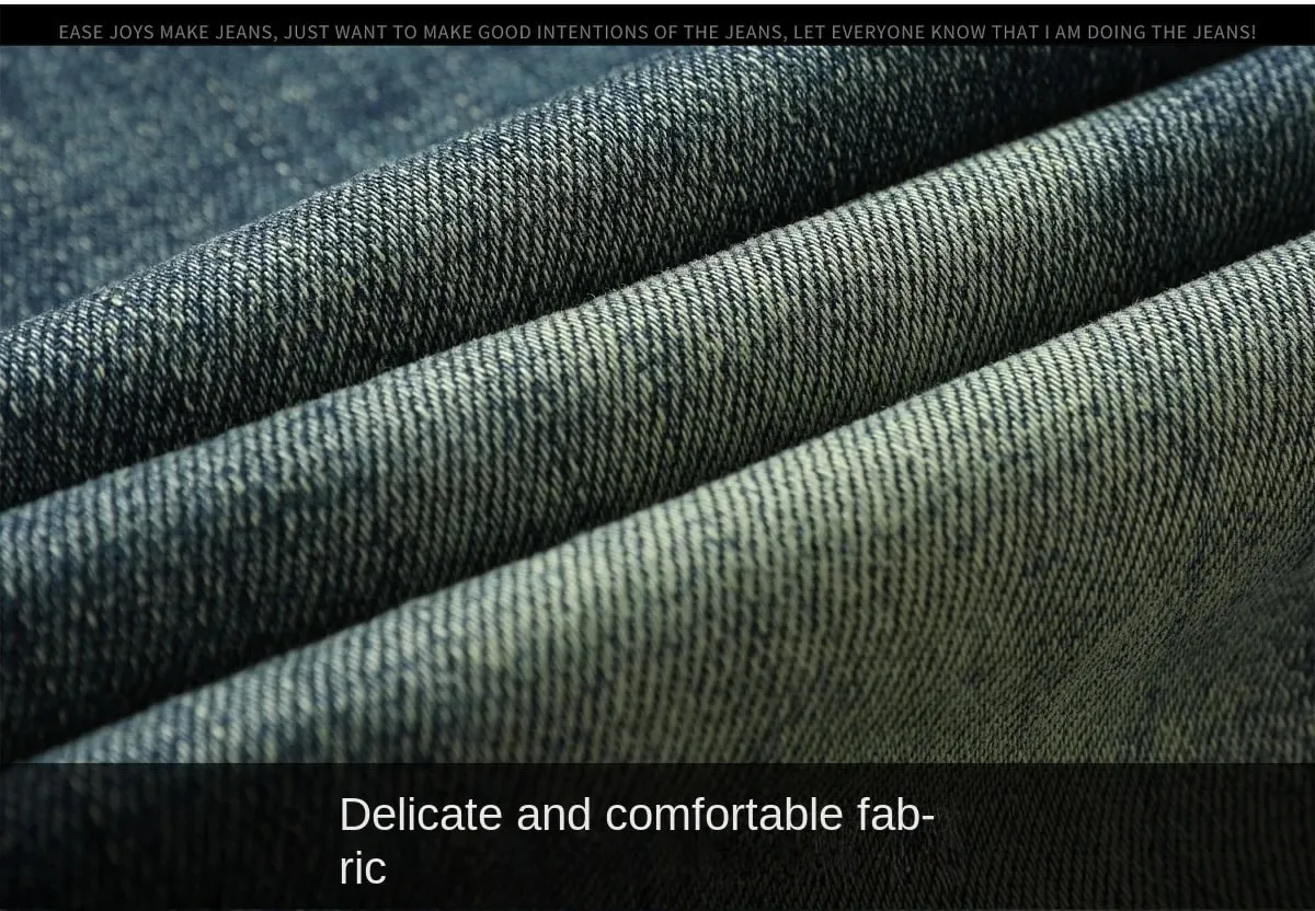 Autumn retro deep blue jeans men elastic and trendy versatile casual street fashion pants