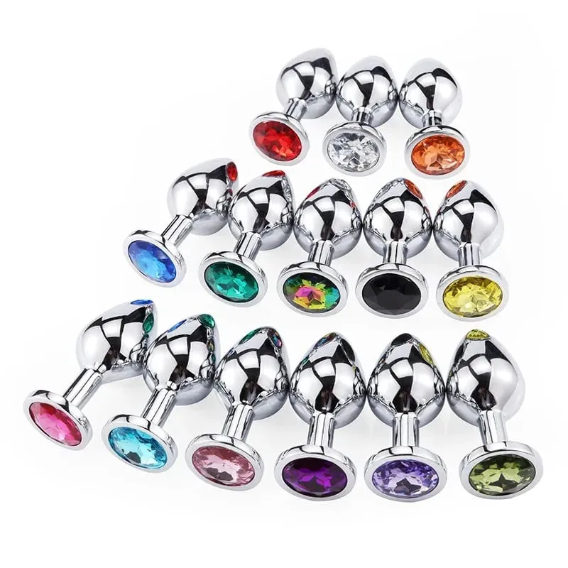1Pcs Crystal Anus Metal anal plug Jewelry base novice player to senior player 5 size SM Butt g-point massage BDSM sex toys