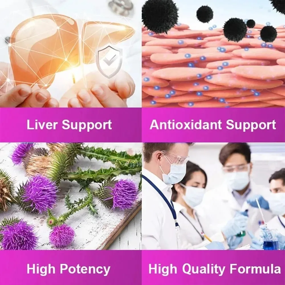 Milk Thistle Capsules Liver Health Support Gut & Immune Health Skin Beauty Liver Function