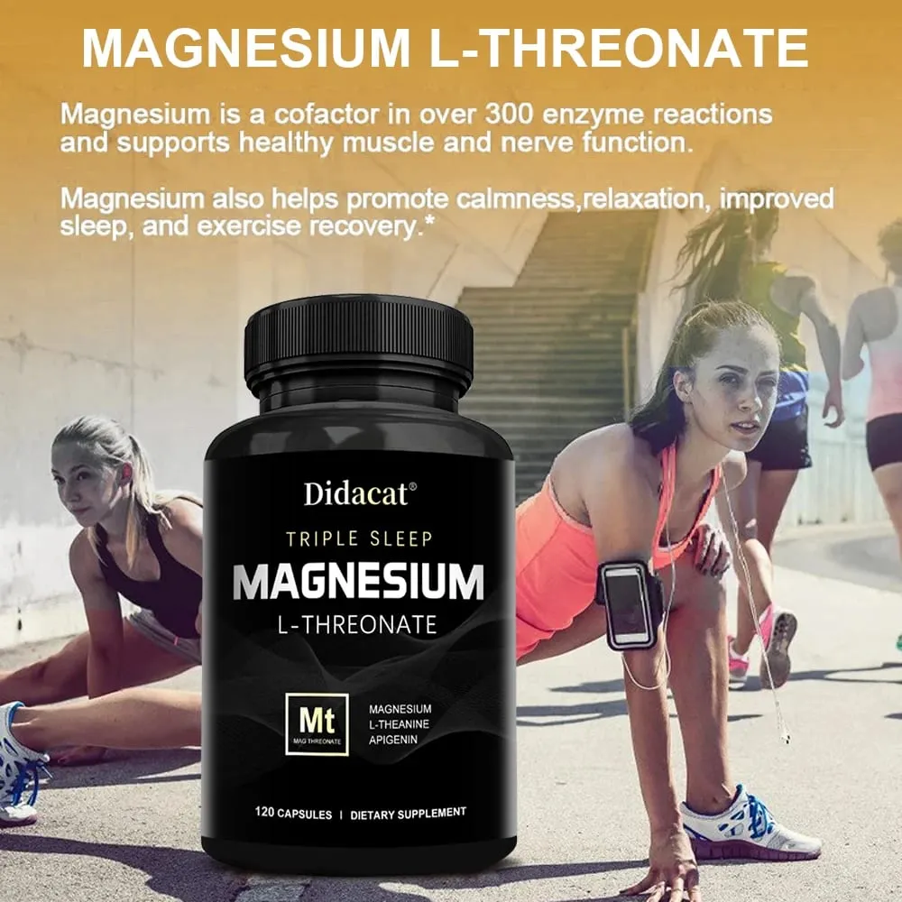 Magnesium L-threonate Capsules - Enhance Concentration Memory Promote Brain Health Improve Sleep Quality Reduces Fatigue