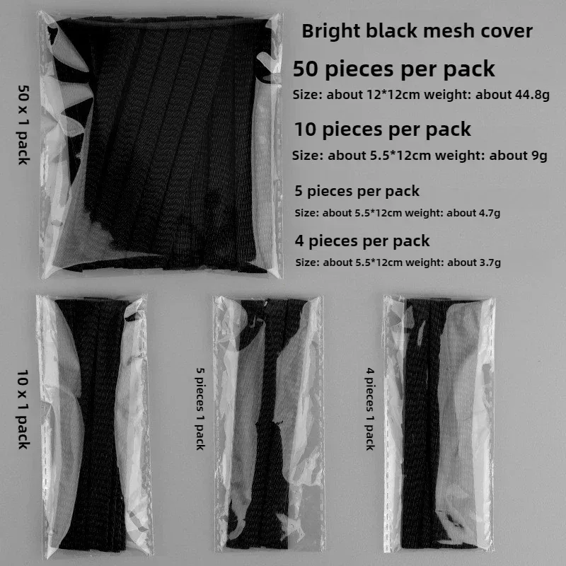 50pcs/bag Makeup Brushes Protect Cover Cosmetic Brush Protector Mesh Flexible Net Protectors Cover Reusable Make Up Beauty Tools