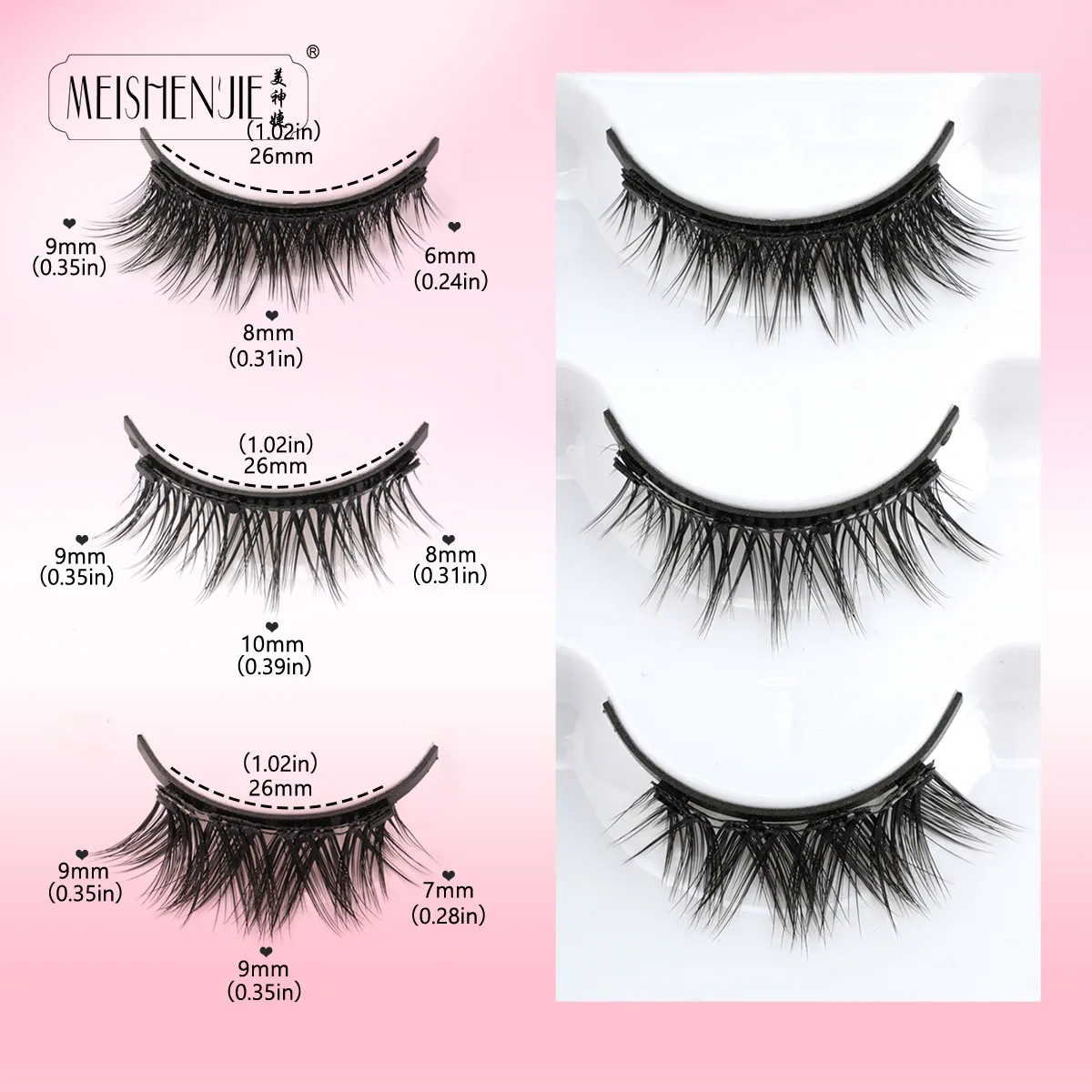 1/3 Pairs Magnetic Eye Lashes Handmade Eyelashes Soft Reusable Magnetic Lashes Natural Look 3D False Lashes Makeup Tweezers Set — image 3