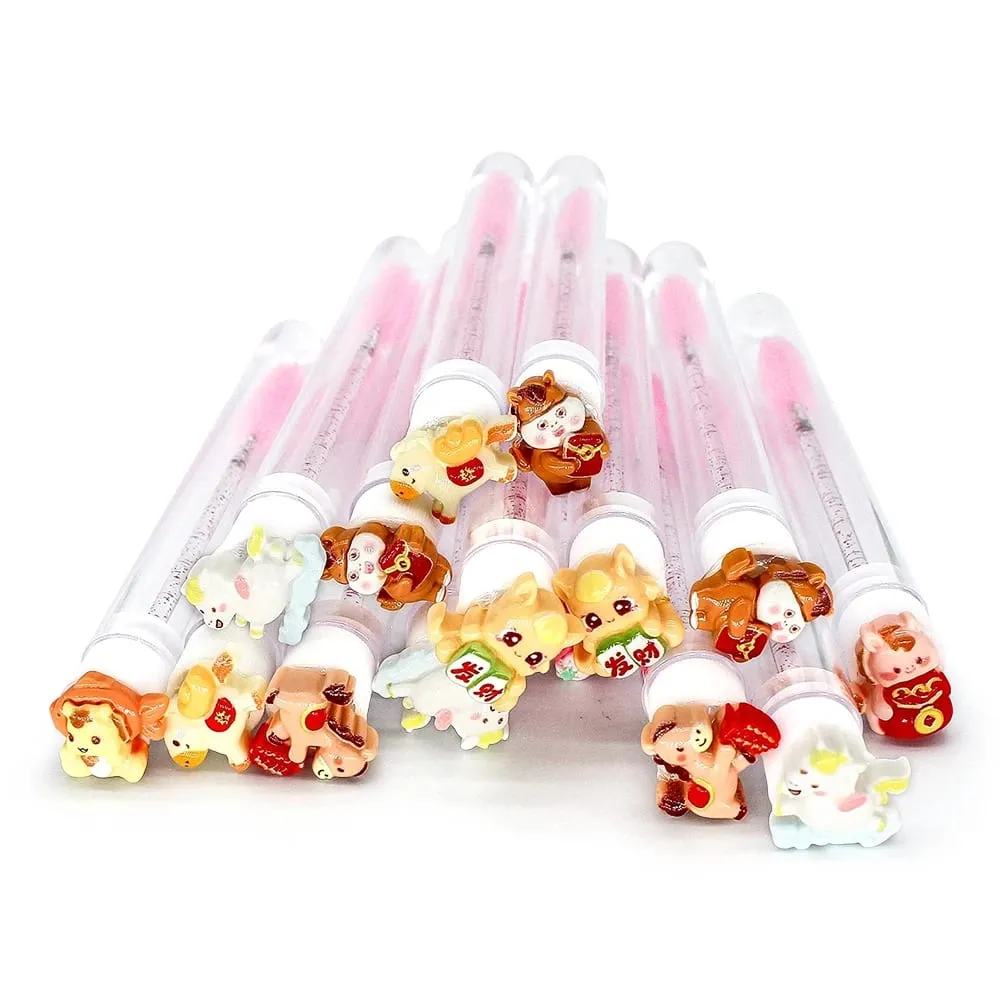 10/50Pcs Eyelash Brush Tubes Crystal Lash Mascara Wands Eyebrow Comb Spoolies Container Lashes Brushes Applicators Makeup Tools