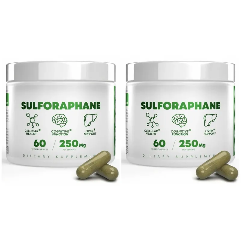 5 000mcg Sulforaphane From Broccoli Seed Extract Vegan Capsules with Myrosinase Immune Support 2-Capsule Serving 60 Count