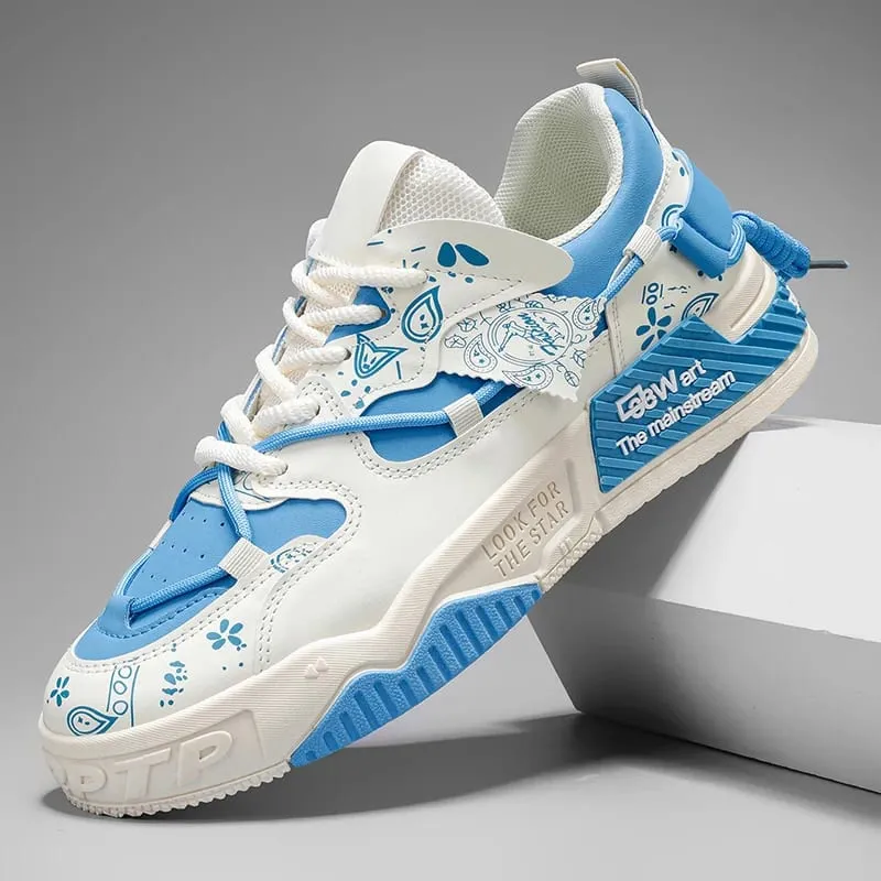 Sneakers Outdoor Sports Men's Lace-up Fitness Skate Shoes Casual Basketball Shoes Comfortable Soft Sole Large Size
